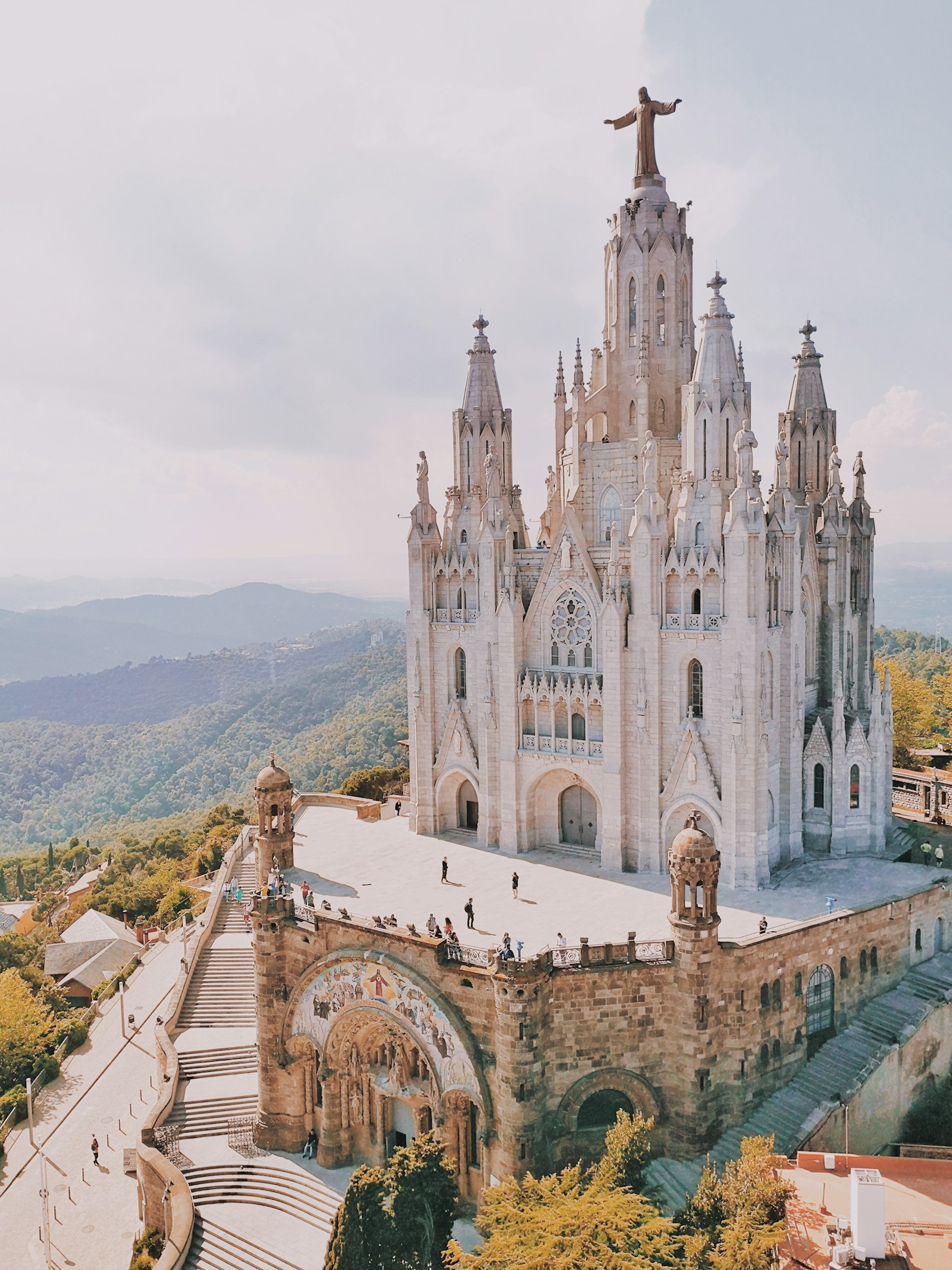 Barcelona city at golden hour