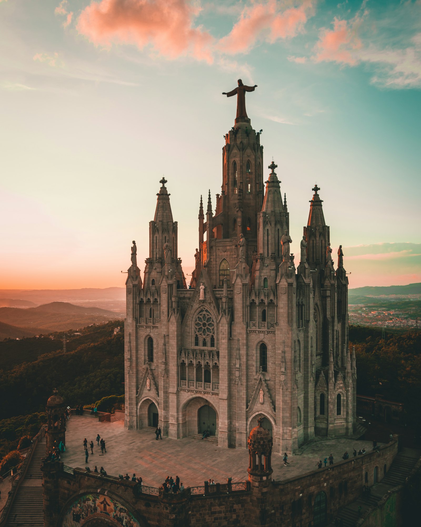 Barcelona rooftops at golden hour